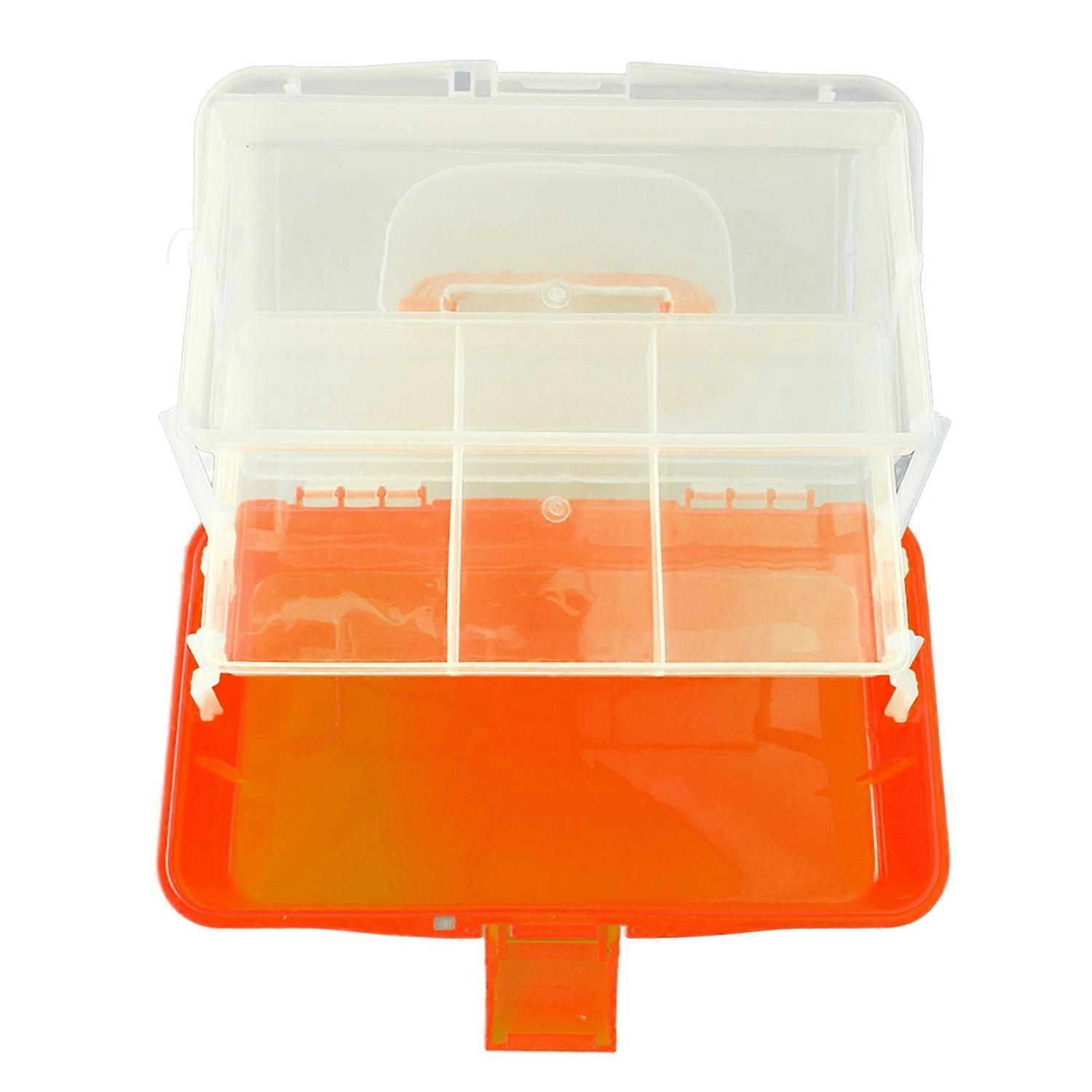 Three Layer Storage Box Plastic Folding Tool Box Portable Handled Multipurpose Organizer for Art Cra