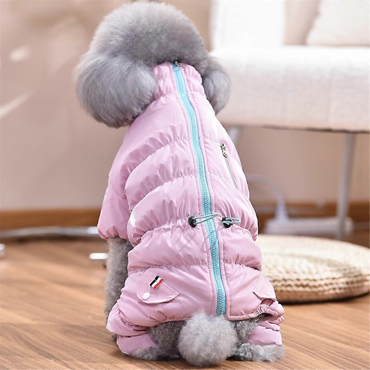 Snowproof Dog Windbreaker Apparel for Small Medium Puppy Warm Winter Outdoor Jacket Pet High Neck Warm Clothes M