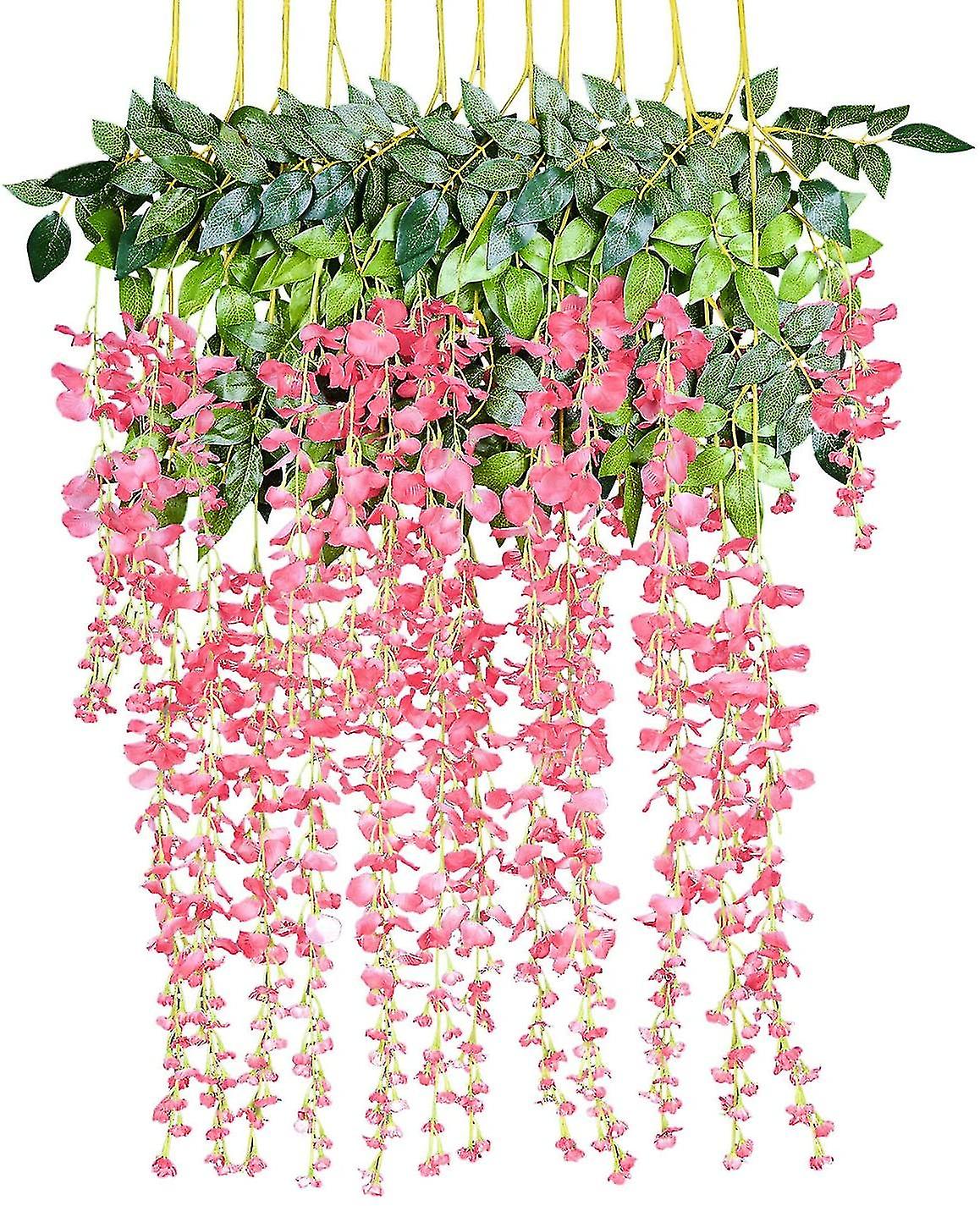 Artificial Flowers, Artificial Wisteria, Home Decoration, Each Strand Is 110cm Long, Made Of Silk (white)
