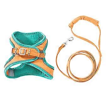 Dog Harness for Small Dogs Cats Reflective Pet Chest Vest Leash Adjustable Breathable Pet Harness Leash Dog Accessories  Pink blue L