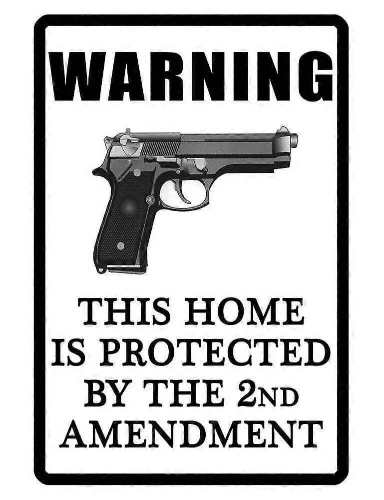 2nd Amendment Protected Sign Hi Gloss Color NO RUST Aluminum PISTOL SIGN