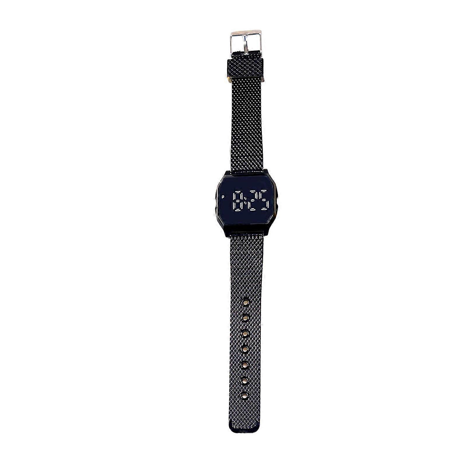 LED Electronic Watch with Electroplating Shell Square Design Large Font Display Accurate Time Easy-to-read Watch