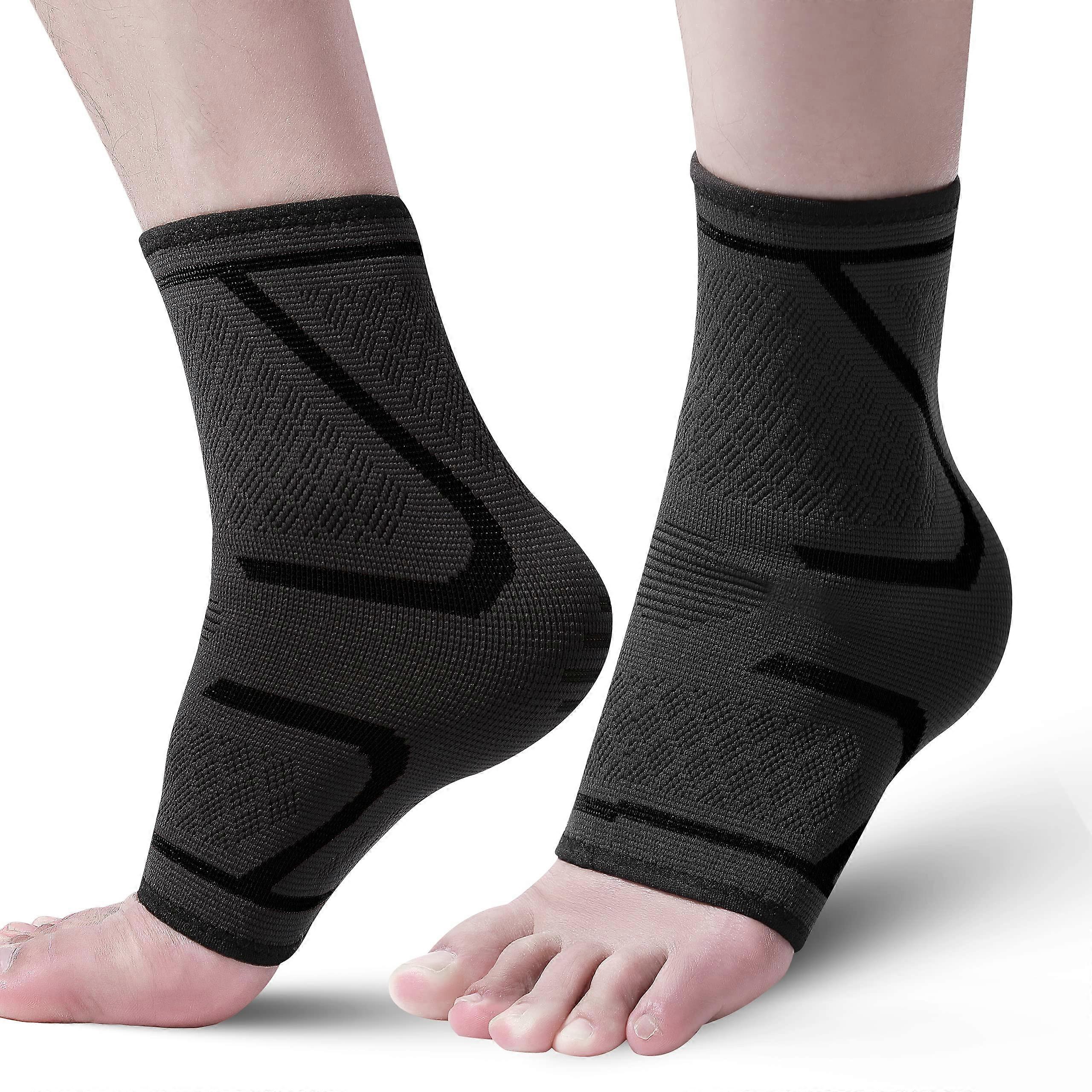 1 Pair Large Size Compression Ankle Brace for Plantar Fasciitis and Sprained Ankle