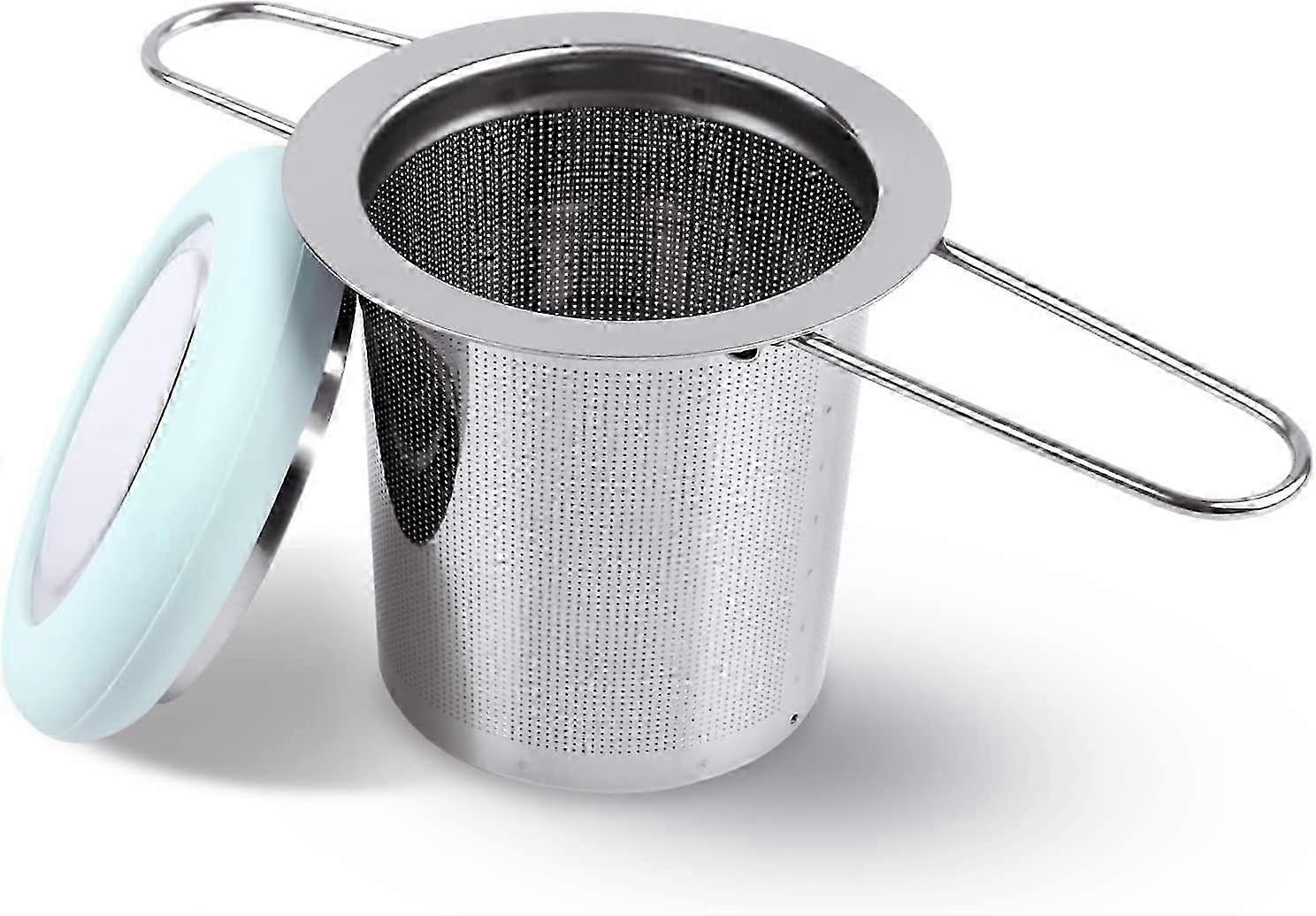 Stainless Steel Tea Strainer Folding Handle Tea Filter Extra Fine Mesh Strainer Brewing Basket with Lid