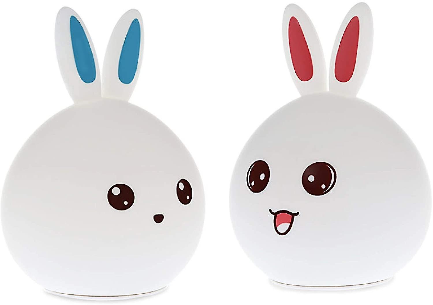 Rabbit Led Night Light Multicolor Silicone Touch Usb Light Sensor Bedside Lamp