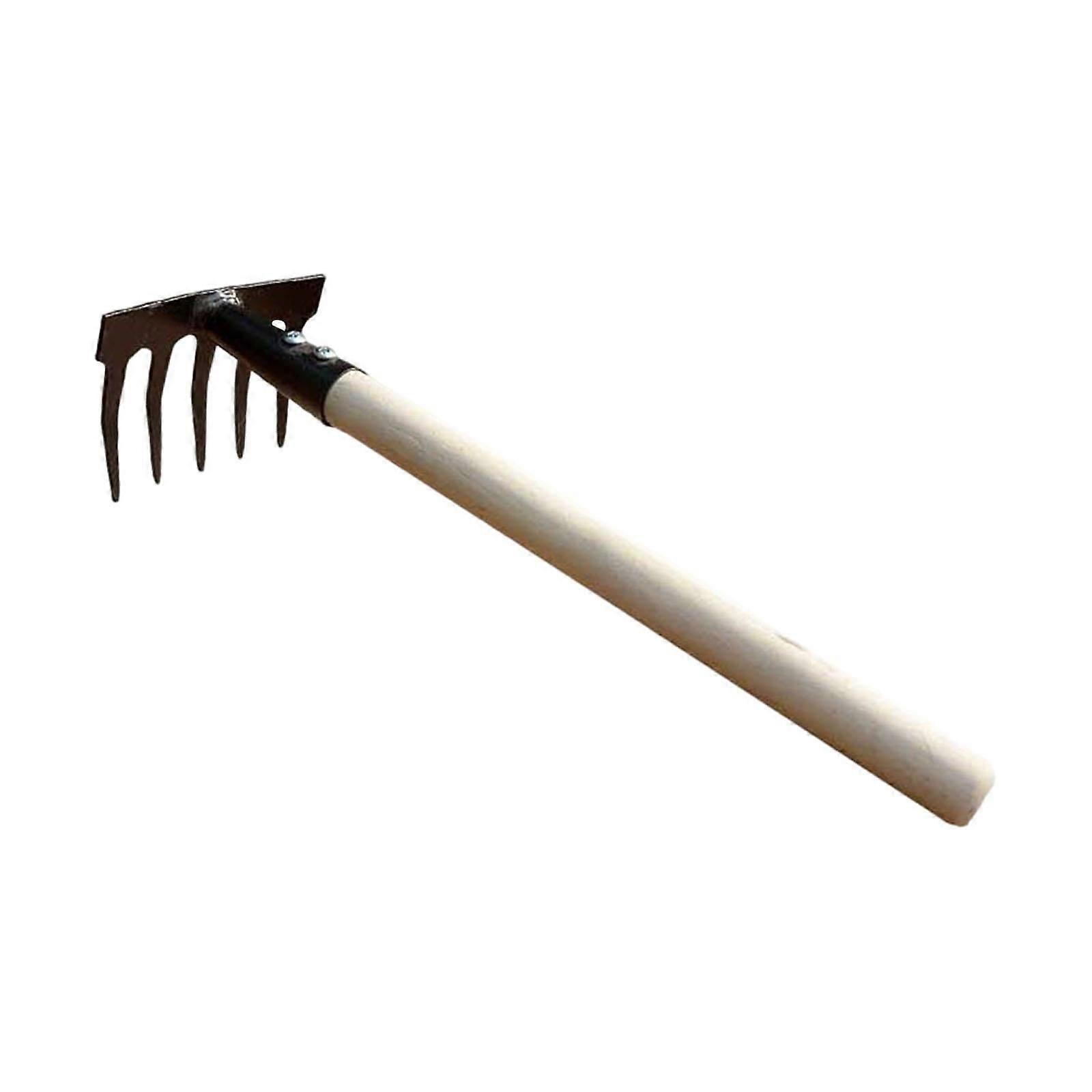 Garden Rake Labor Saving Loosening Garden Tool for Family Backyard Household 5 Tines