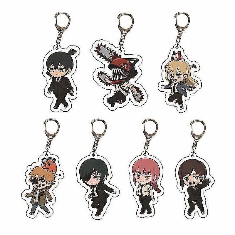Maggie Anime Keychain Himeno Acrylic Chainsaw Man Double Sided Keychain Keyring Pendant Keychains For Men Edc Accessories Gift