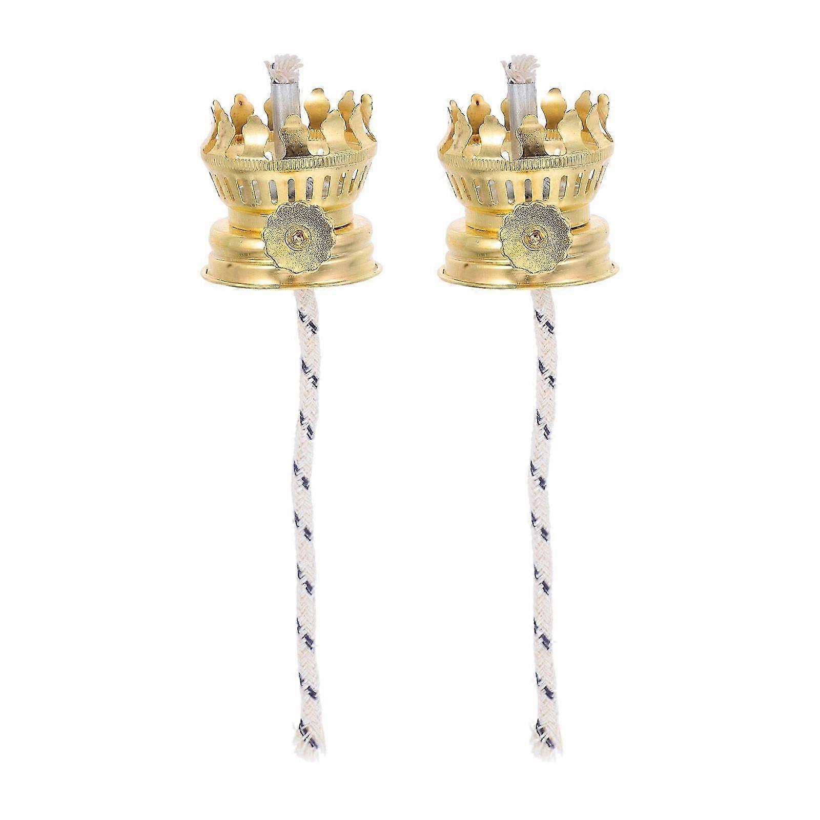 2 pcs Oil Lamp Burner Kerosene Oil Lamp Burner Replacement Kerosene Lamp Burner with Wicks