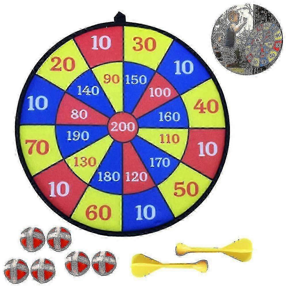 1 Set Kids Game Dart Board Set Large Fabric Dartboard With 6 Sticky Balls And A Hook Safe  hk