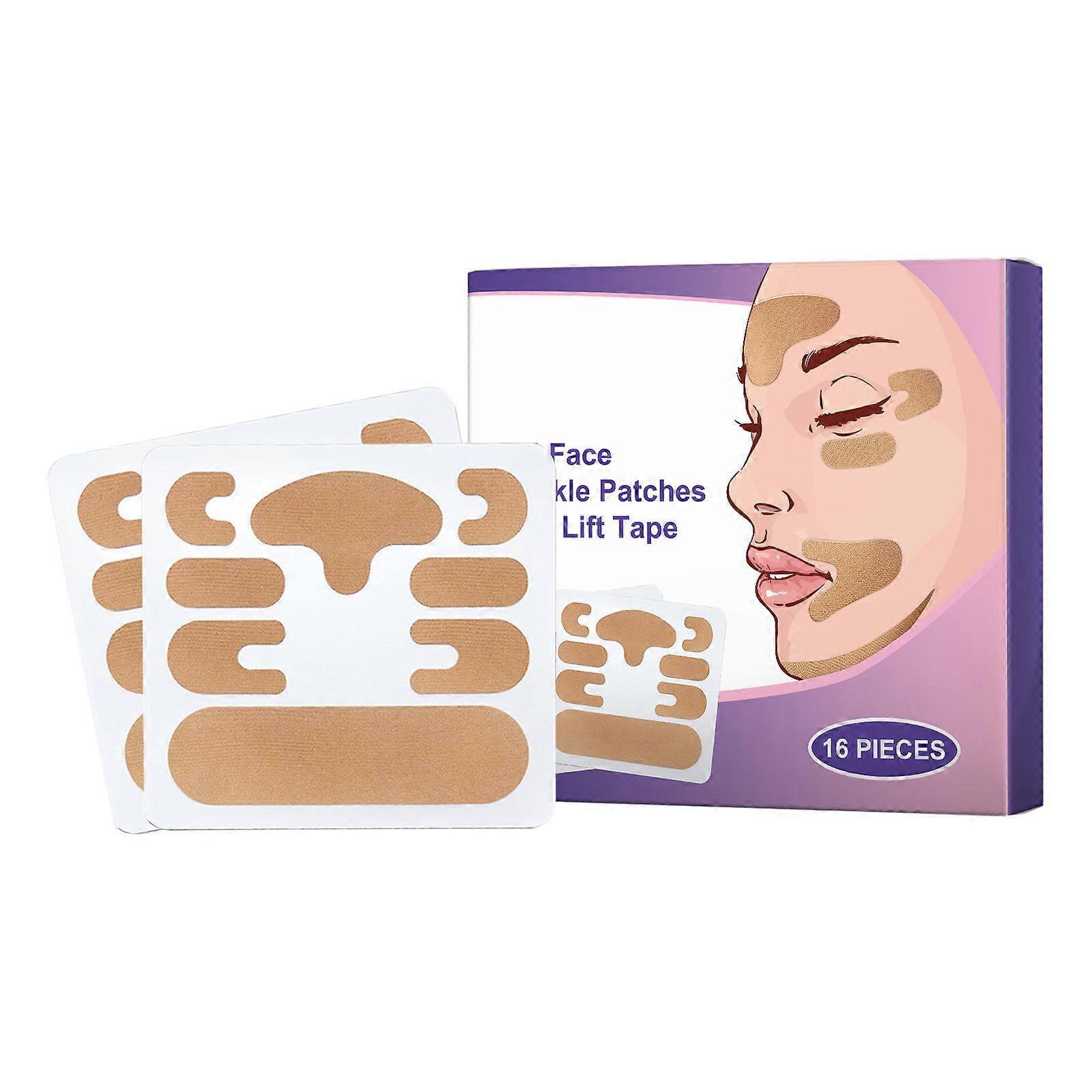 Facial Patches Wrinkle Patches Face Lifting Tape Multifunctional High Elasticity Tape V Line Tape Kinesiology Tape Double Chin Reducer 16Pcs