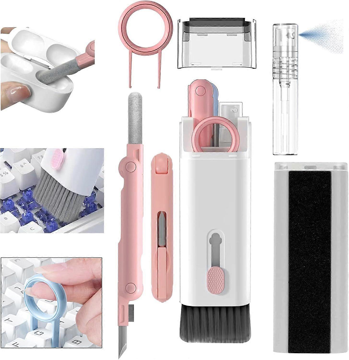 7in-Cleaner Kit for Airpods Headphones,Keyboard Earbuds Case&Computer,Deep Cleaning Tools with Screen Cleaner for Airpods 1/2/3,Earphones