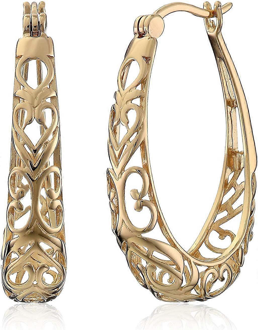 Sterling Silver Filigree Hoop Cercei
