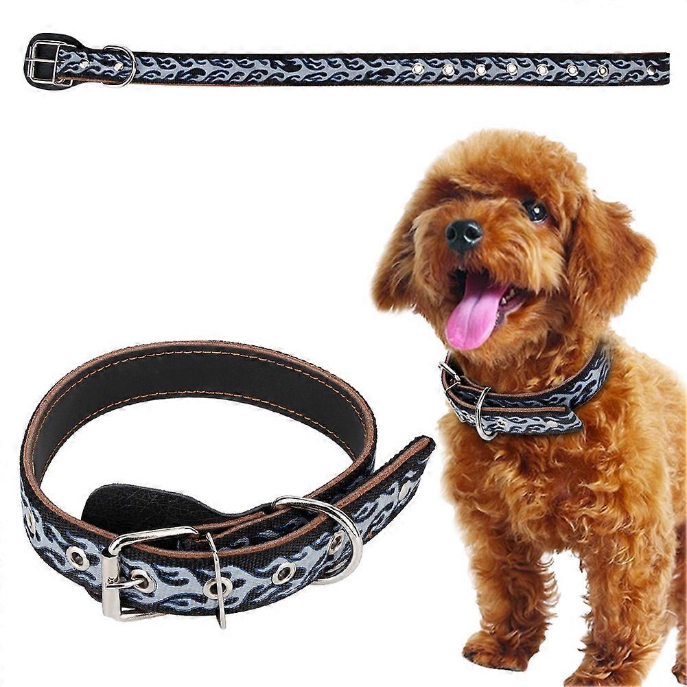 Fashion Leather Adjustable Pet Collar for Dogs and Cats with Exquisite Patterns, Comfortable Fit, and Durable Design