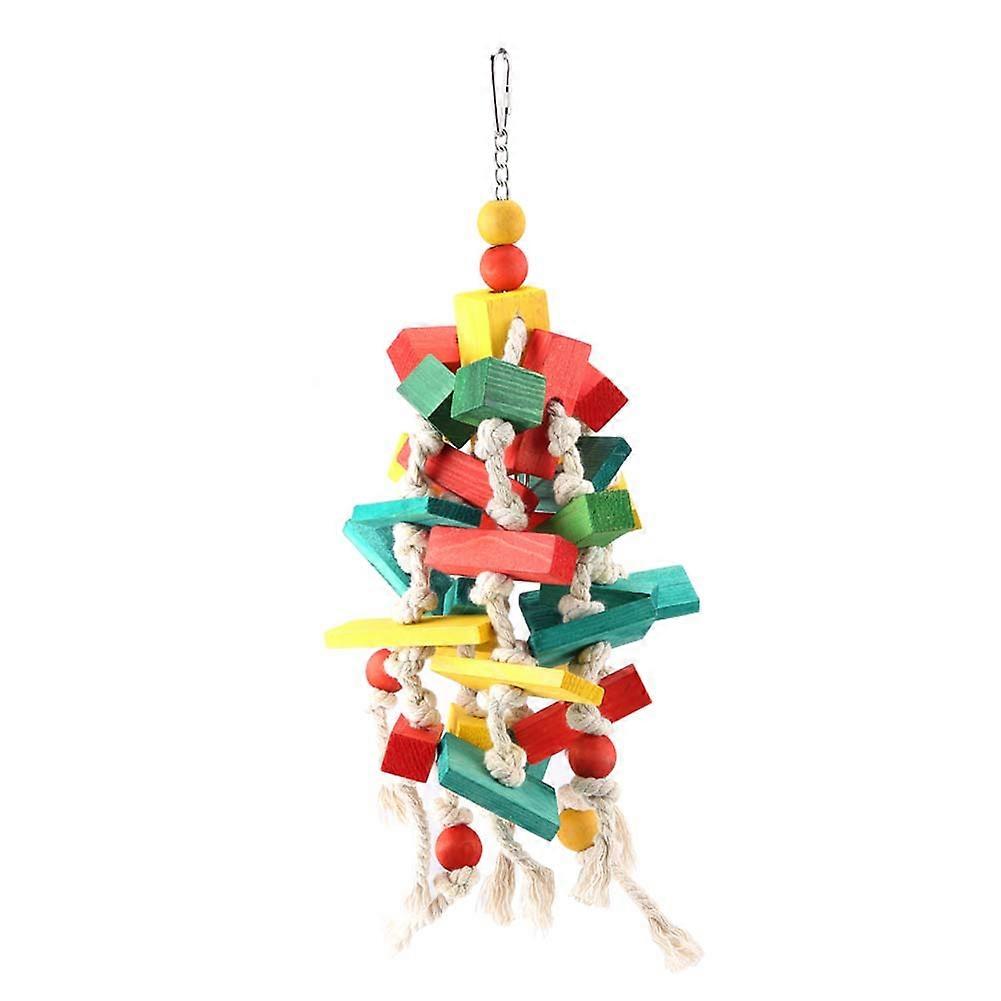 Parrot Toy Bird Chewing Toys - Hanging Wooden Bird Play Gym for Small to Medium Parrots, Durable and Safe Material