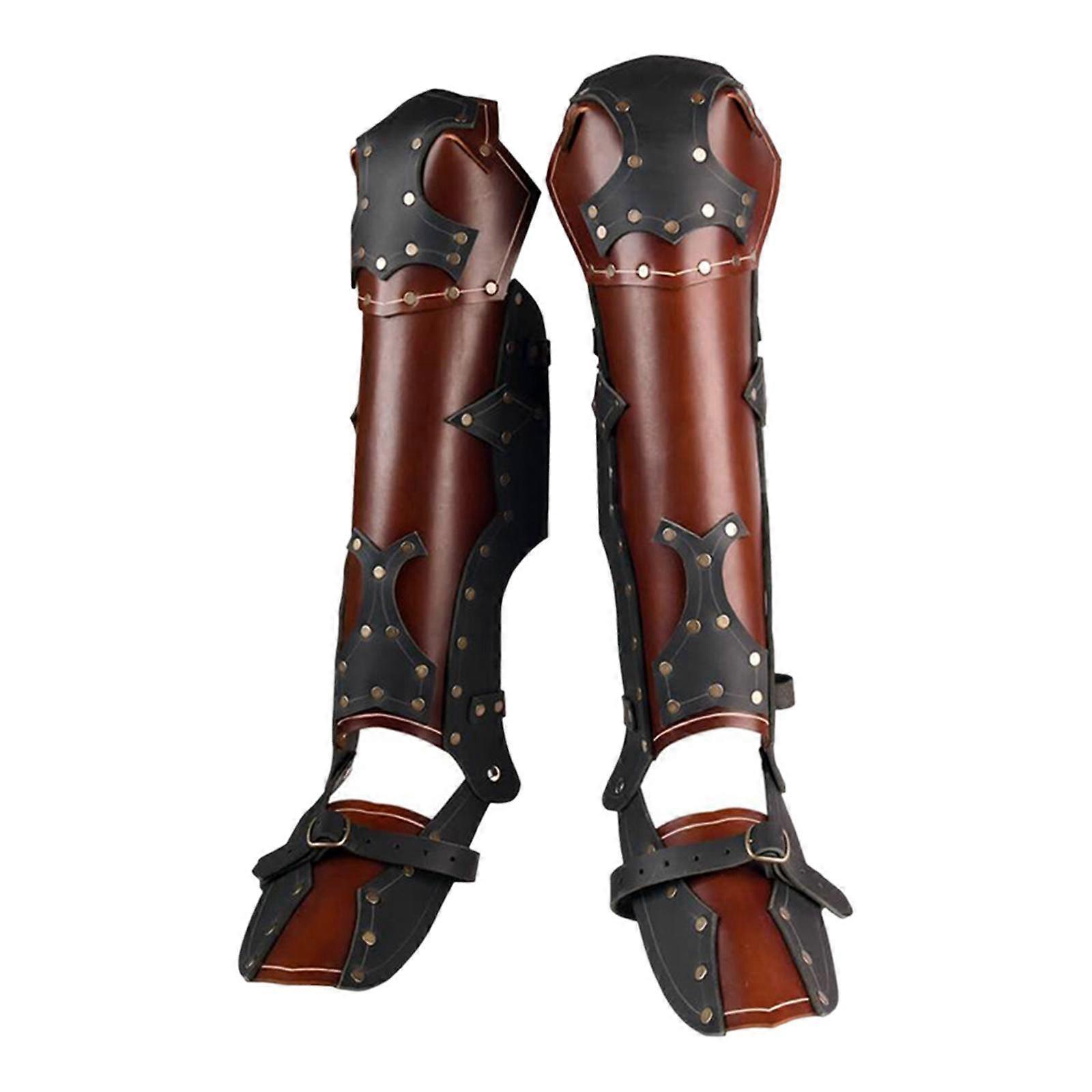 Leg Guard Boot Covers Leg Guards for Masquerade Stage Brown