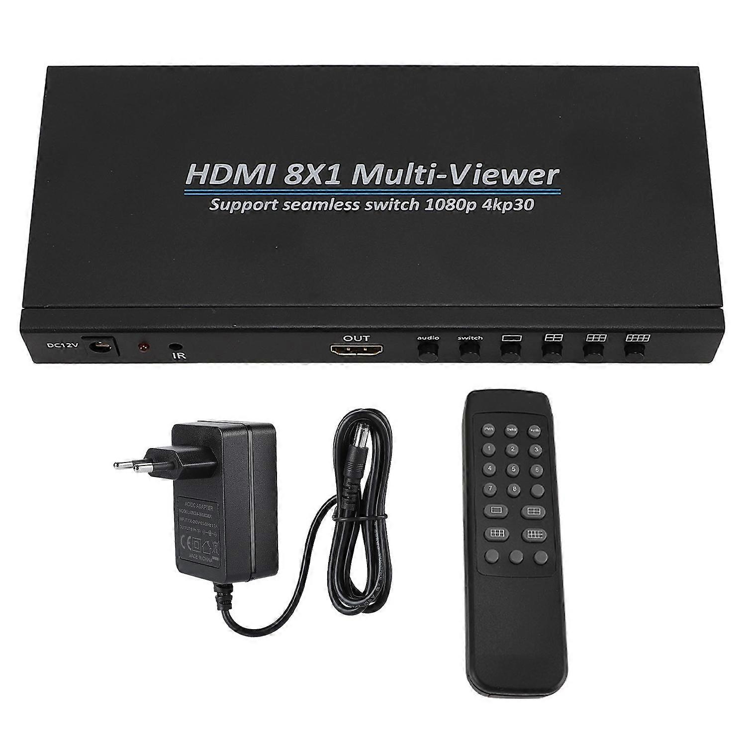 8x1 4K Multiviewer Switch HD Multimedia Interface 8 in 1 Out 30Hz 6 Display Modes Multi Viewer Seaml