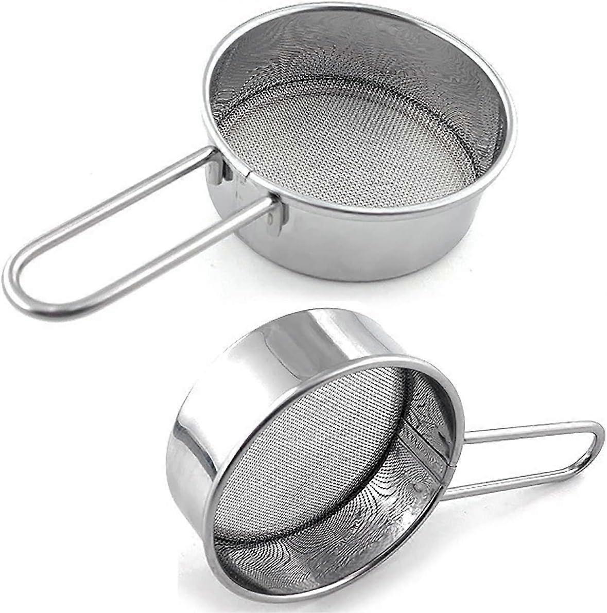 2-Pack Mini Flour Sifter for Baking, Flour or Powdered Sugar Shaker Duster with Handle, Stainless Steel Baking Tools Dusting Flour Sieve for Sugar, Fl