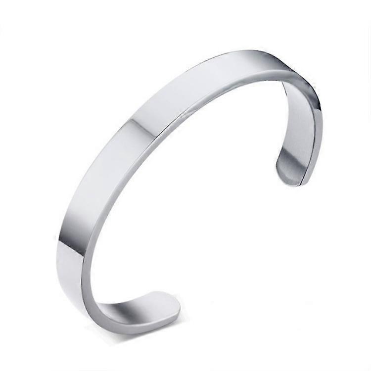 8mm Width Women Men Stainless Steel Surface Bracelet Bangle