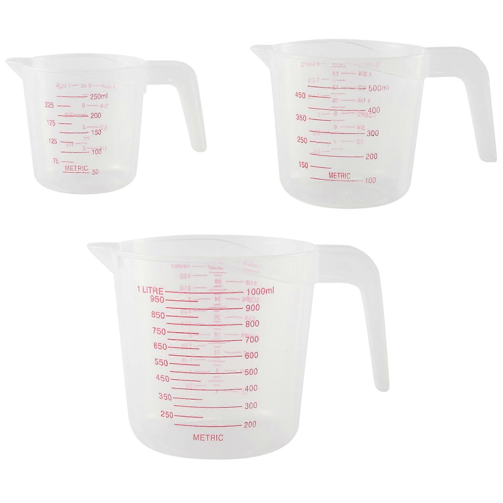 3pc Plastic Measuring Jug Set Large 4 Cup,Kitchen Accessories