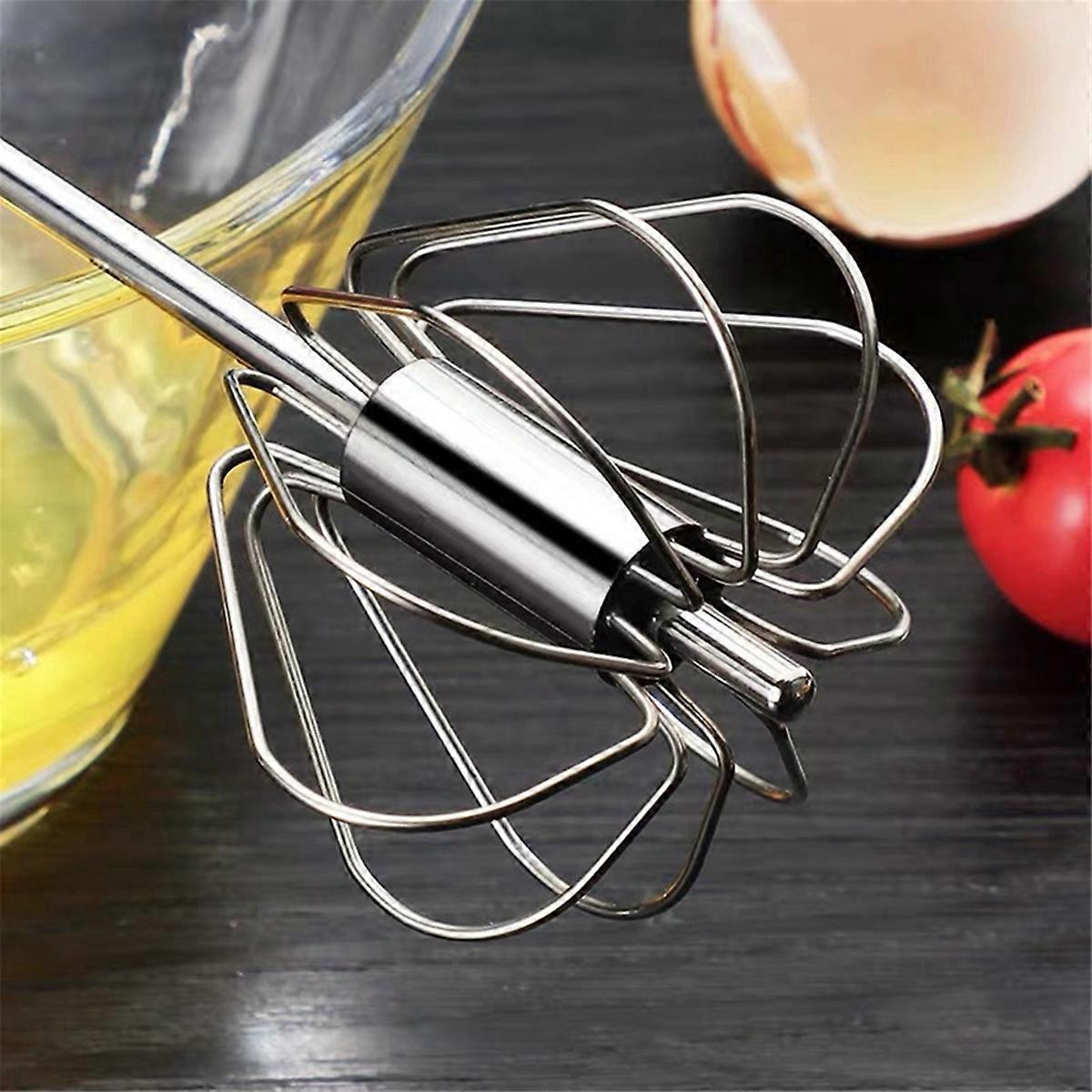 12inch Stainless Steel Semi-Automatic Whisk, Navy blue