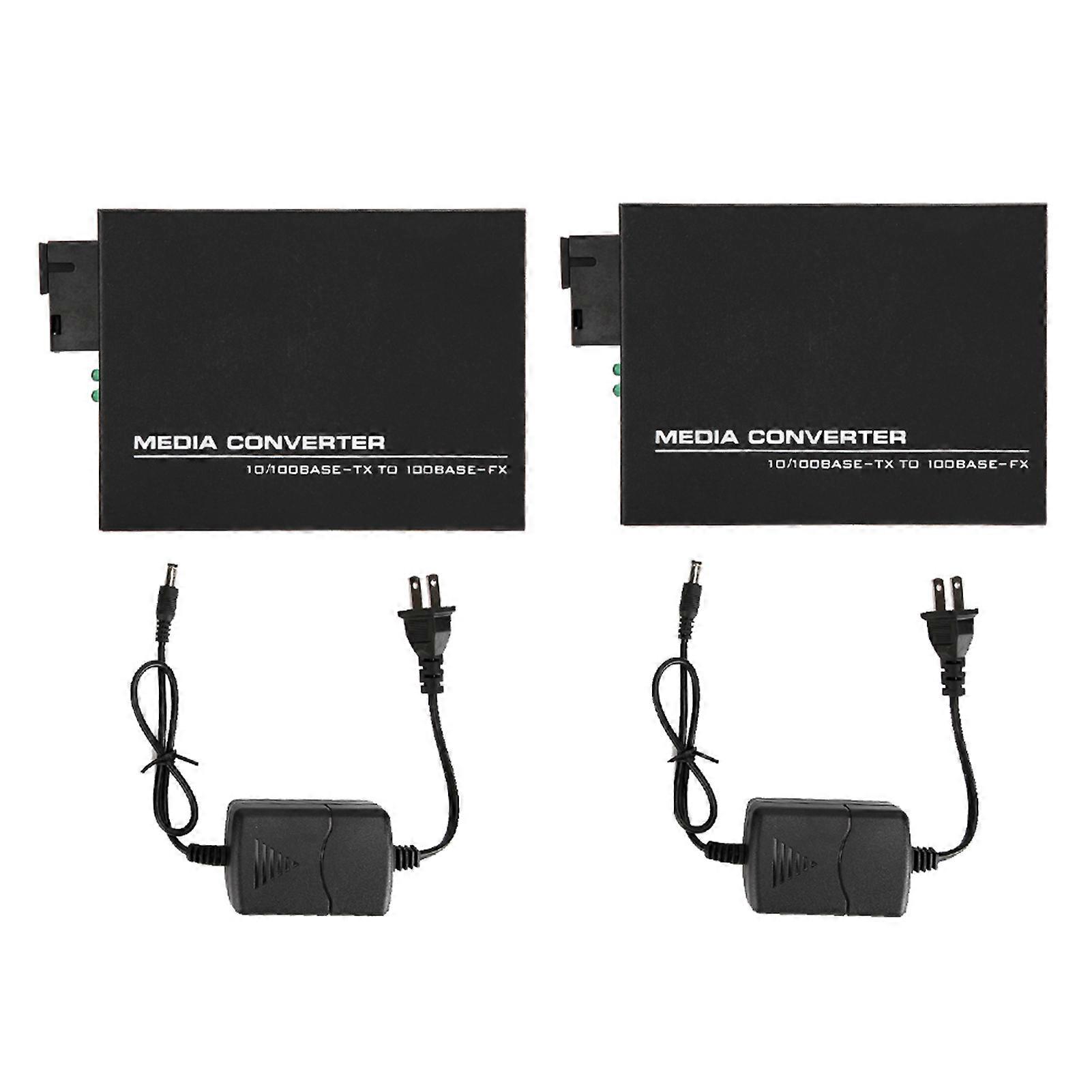 100M Ethernet Glasfaser Medienkonverter Transceiver Singlemode 100-250V