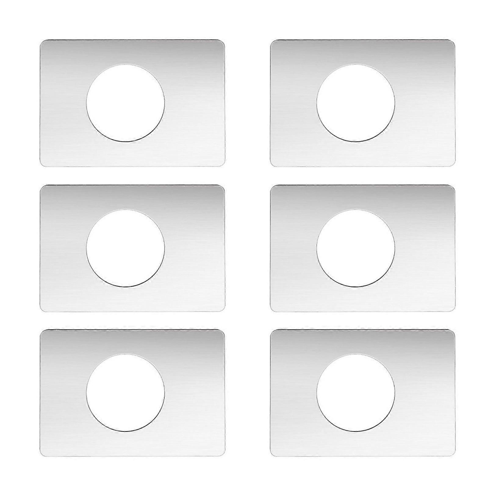 Trou de verrouillage de porte Support Renforçateur Poignée de porte facile à utiliser et pênes dormants Plaque de renfort pour une réparation sûre et esthétique 6pcs argent