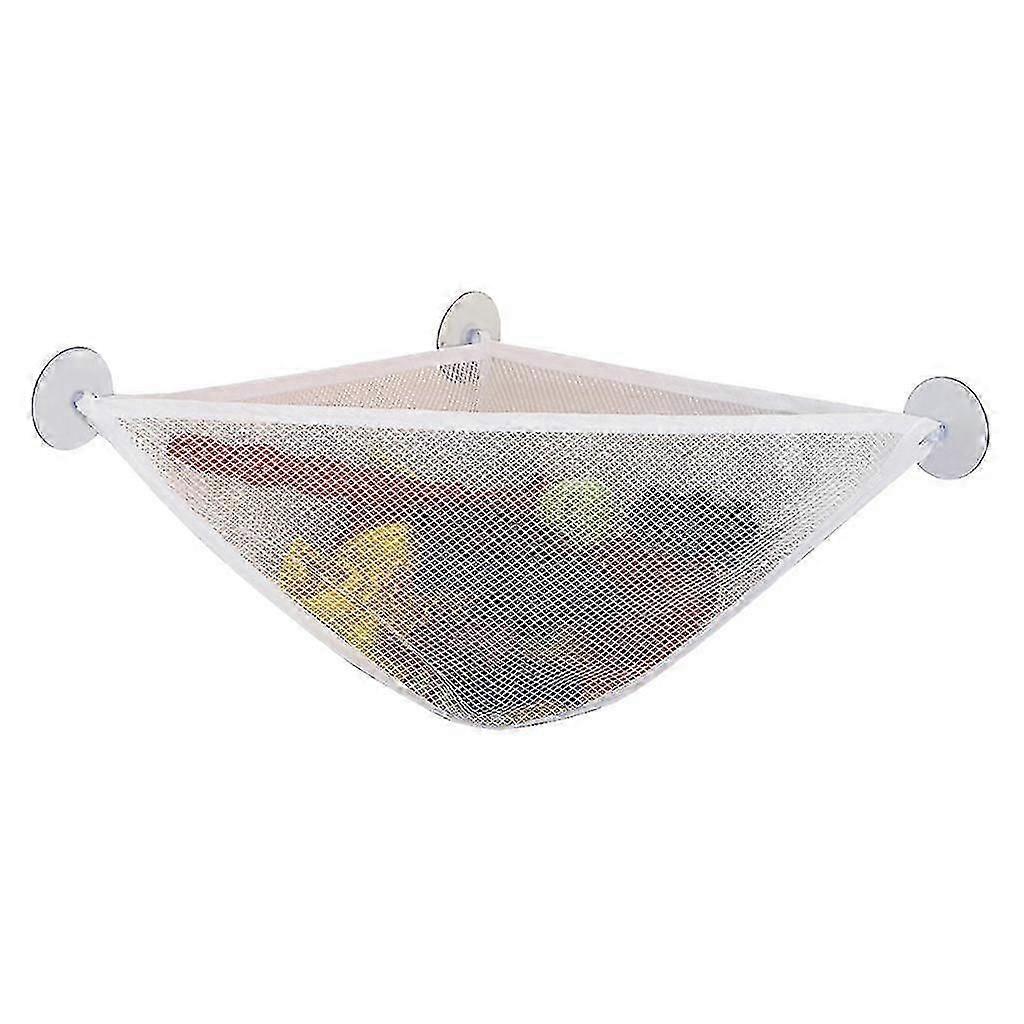 Bath Toy Organizer With 3 Strong Hooked Suction Cups Mold Resistant Mesh Net Basket