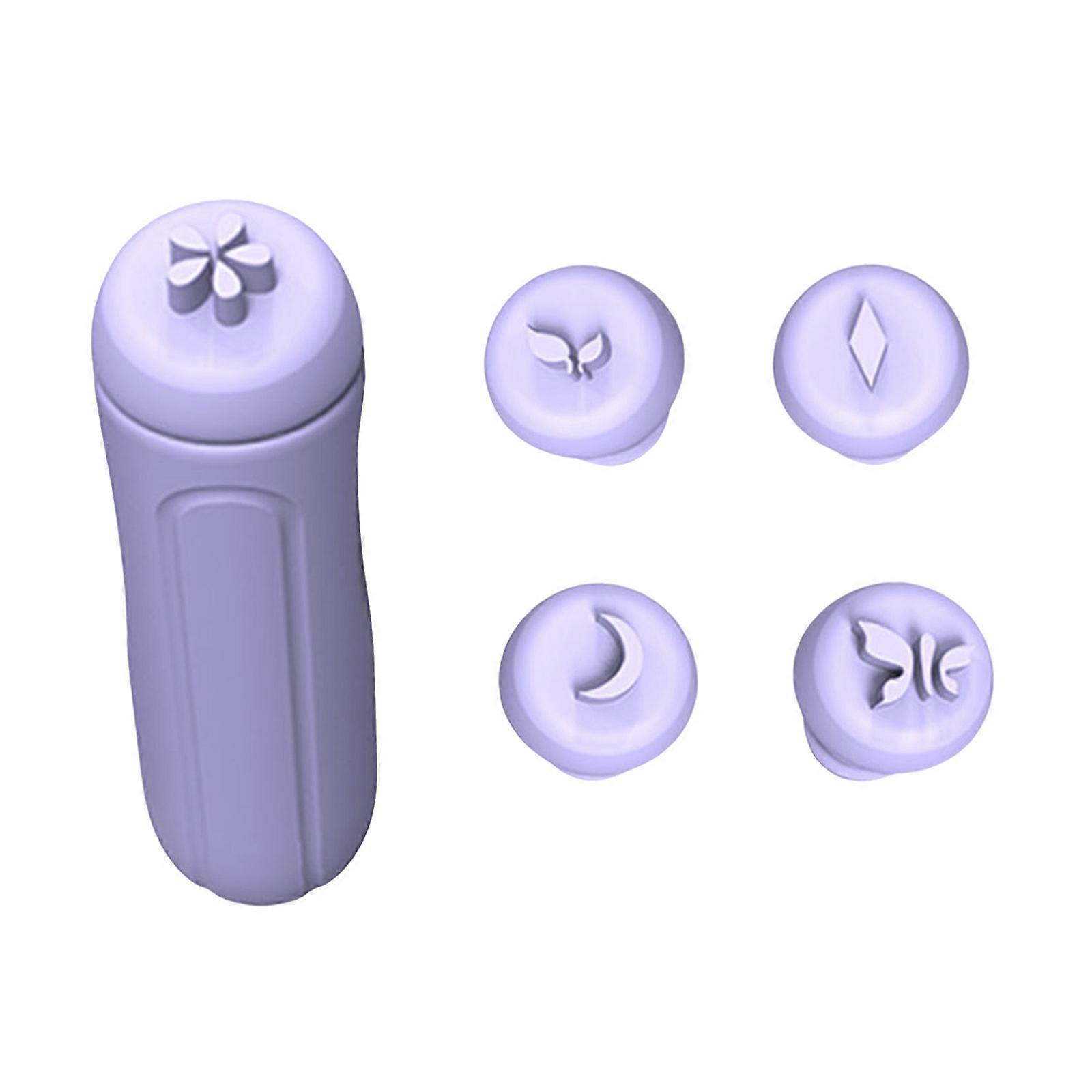 ネイルアートスタンパーペンセットシリコンさまざまな花のデザインサロンとホームクリエイティブDIYマニキュアネイルアートパープルのためのネイルデコレーション