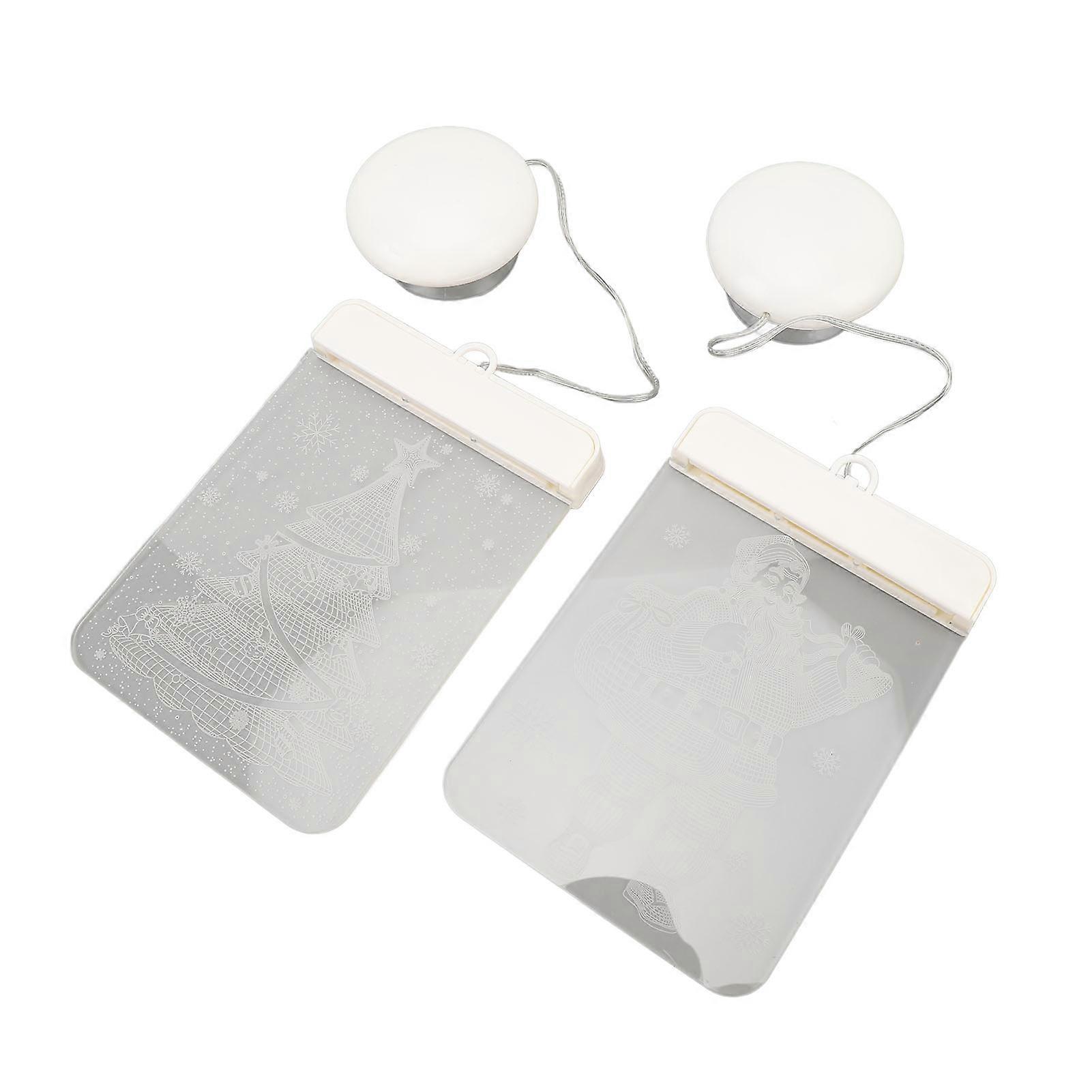 Xmas Window Acrylic Hanging Curtain Light Set (2PCS) with Suction Cup for Tree