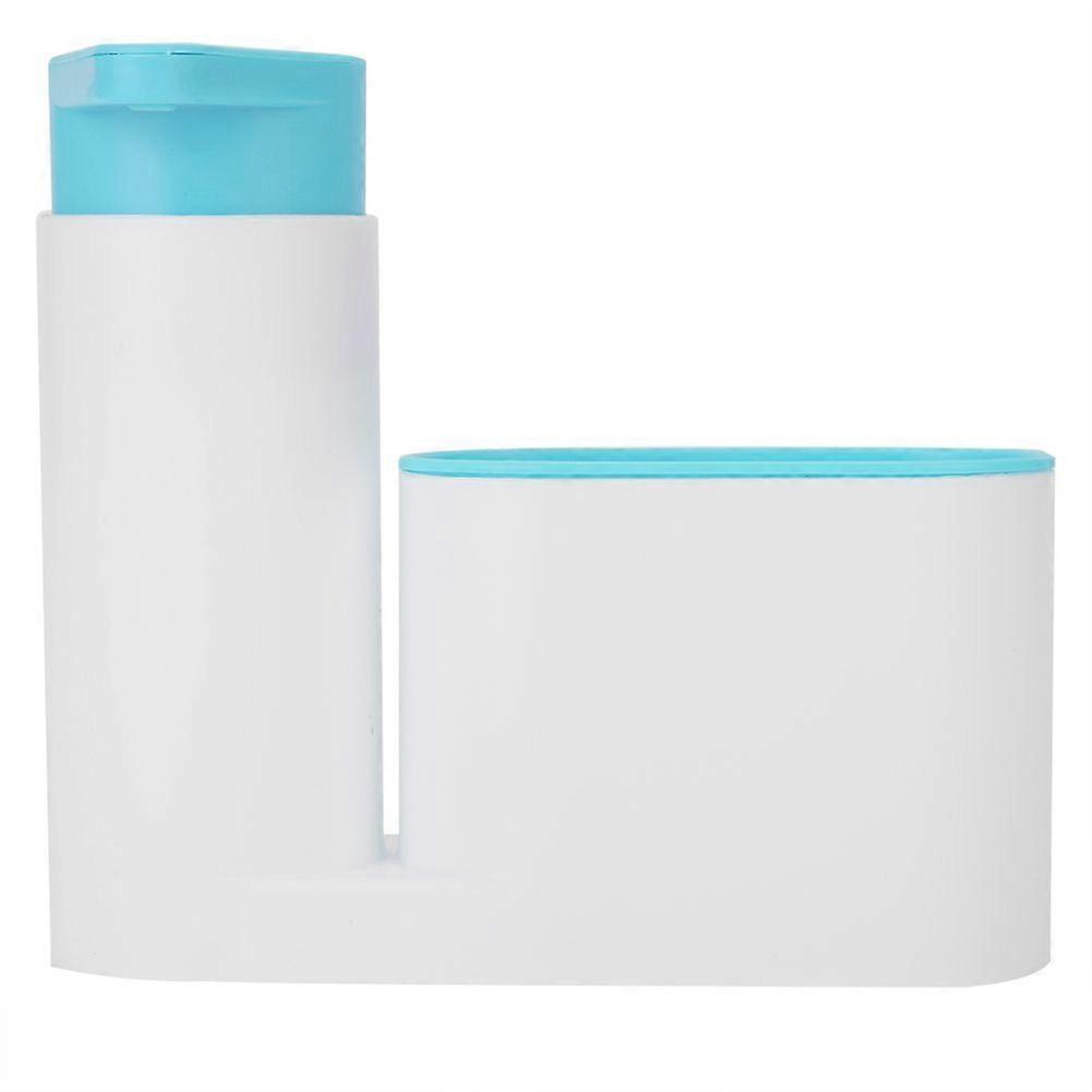 Multifunctional Washing Sponge Sink Detergent Soap Dispenser Storage Kit (Blue)
