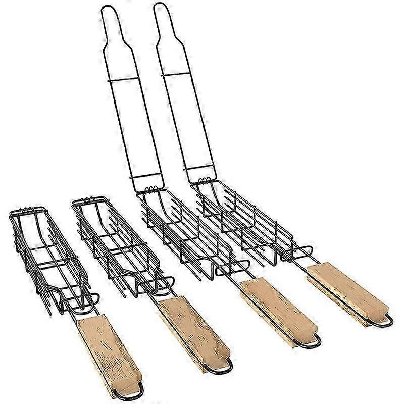 4 Pcs Grilling Basket for Outdoor Grilling - Non Stick Grill Basket for Grilling Vegetables, Meat &