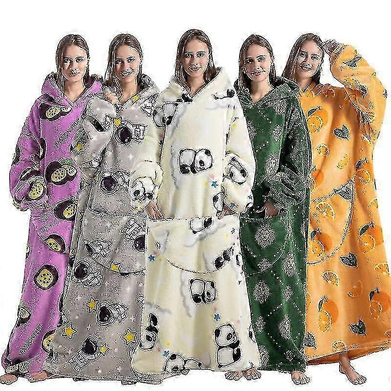 2025 Nouveau Couverture À Capuche Portable Surdimensionnée Extra Long Chaud En Peluche Polaire Hiver Sherpa Pull Sweat À Capuche Hommes Femmes Doux Sweatshirt-Bon