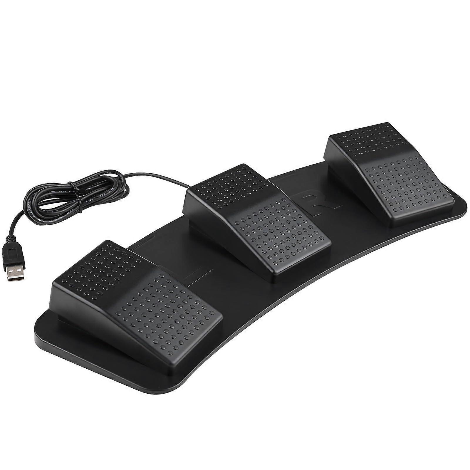 USB Foot Pedal 3-key PC Switch Control Keyboard for Gaming HID Programmable Shortcuts Custom Combinations Hotkeys