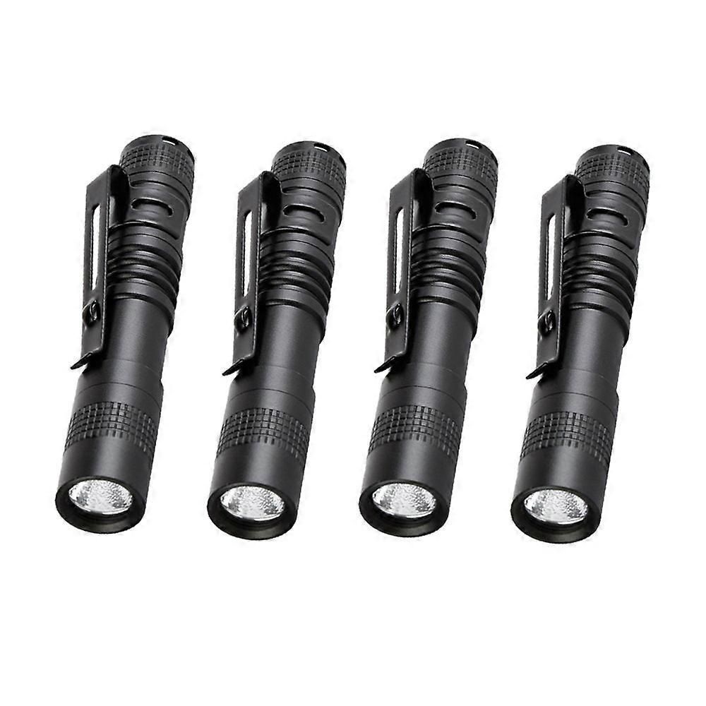 900LM Mini LED Flashlight Belt Clip Pen Light Tactical Torch(9 CM) (4 Pack)