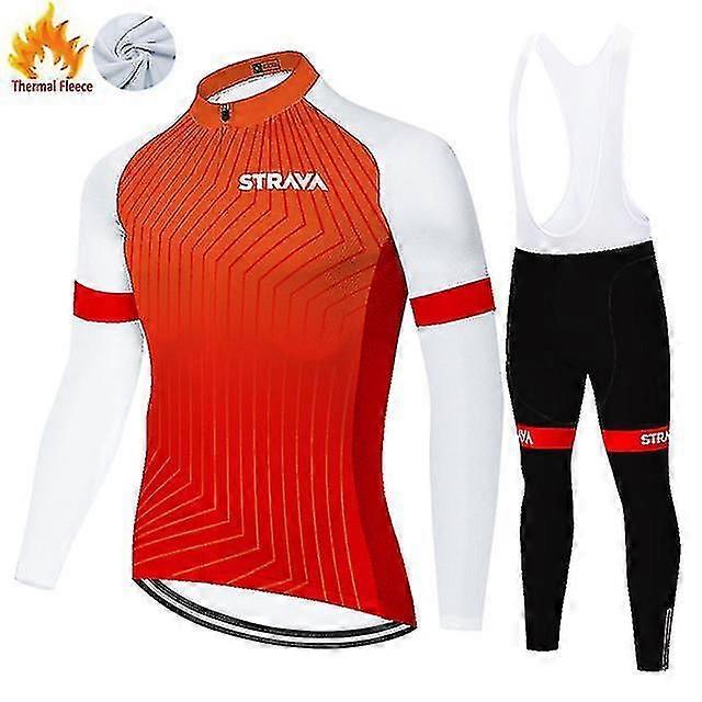 مجموعة جيرسي لركوب الدراجات مع وسادة جل ، صوف حراري ، ملابس دراجة طويلة الأكمام ، معدات ركوب الدراجات @BUGU