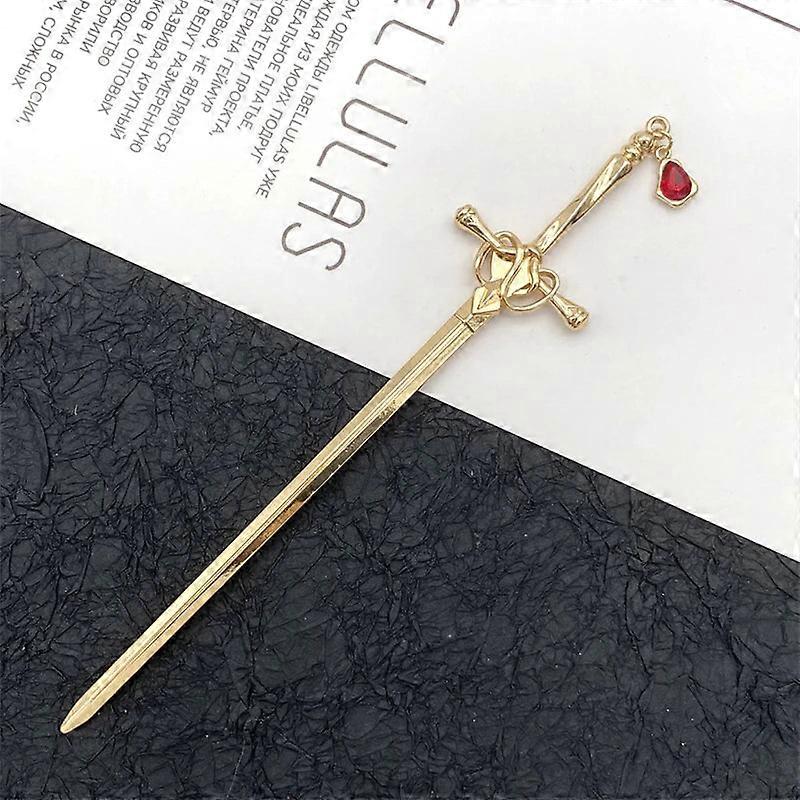 Antique Metal Sword Hairpin: Women's Chinese Style Hair Accessory - Simple,
