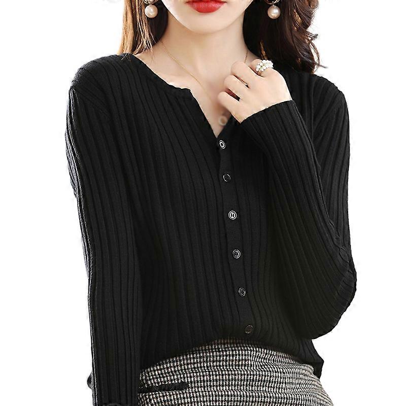 Autumn Winter Women's Solid Colour Slim Casual Cardigan Sweater