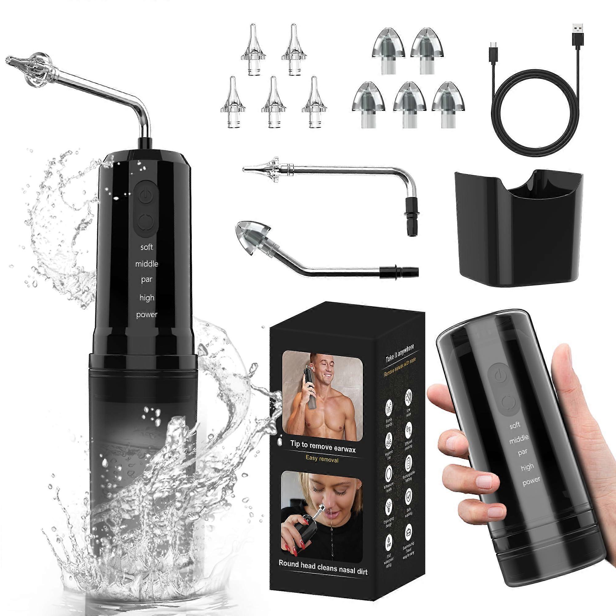 Electric Ear Wax Removal Kit with 4 Pressure Modes for Ear Irrigation, Safe for All Ages, Easy to Use