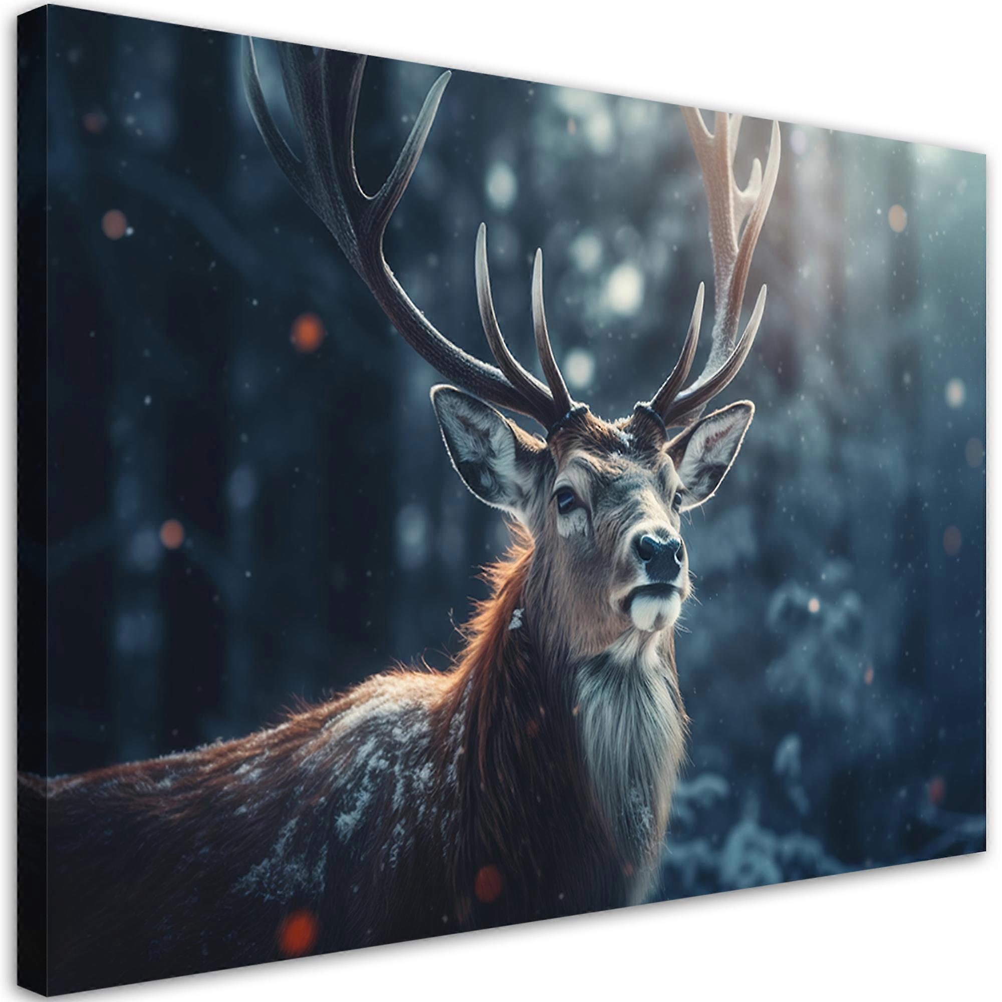 Lienzo, Ciervo de invierno - 60x40