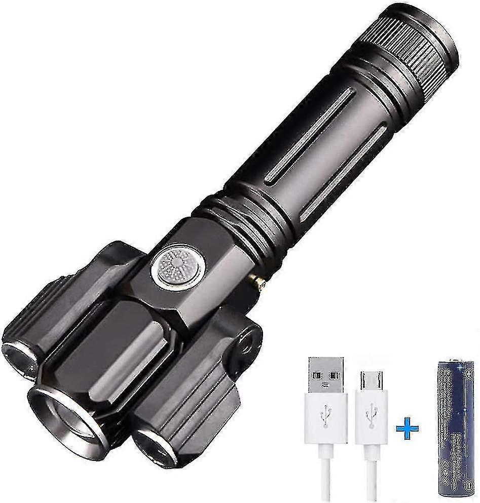 Led Flashlight. Ip65 Water Resistant Torch. Zoomable. Rechargeable (fo
