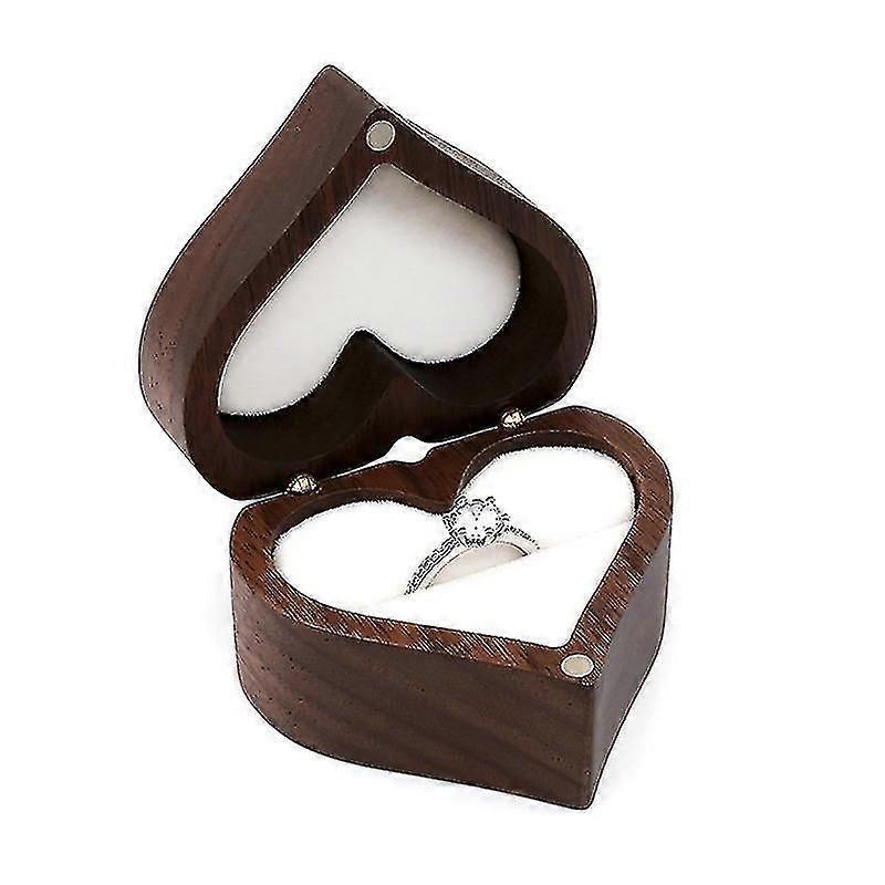 Walnut Engament Ring Box Ring Jewelry Stora Box For