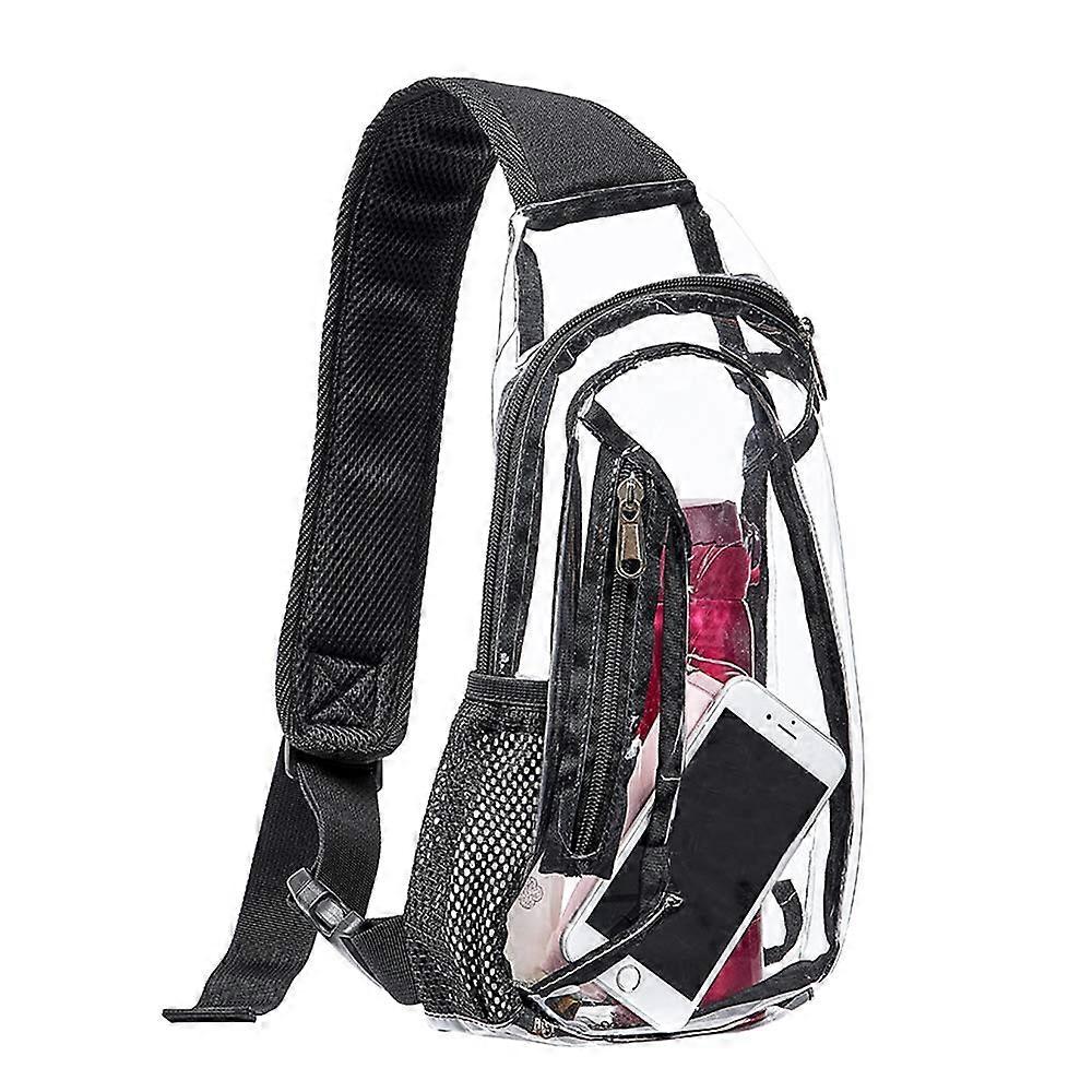 Clear Sling Bag for Stadium Approved Use, Transparent Chest Daypack for Hiking, Concerts, and Events