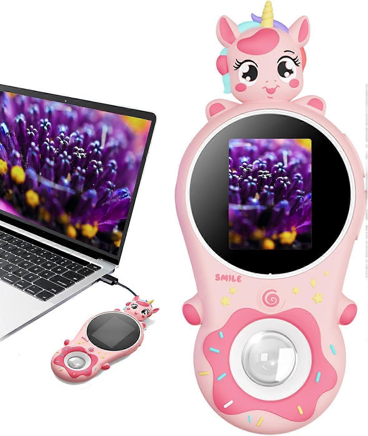 Microscope for Kids, Educational Science Kit Toys Microscopes 500x Magnification,4X Zoom,PINK