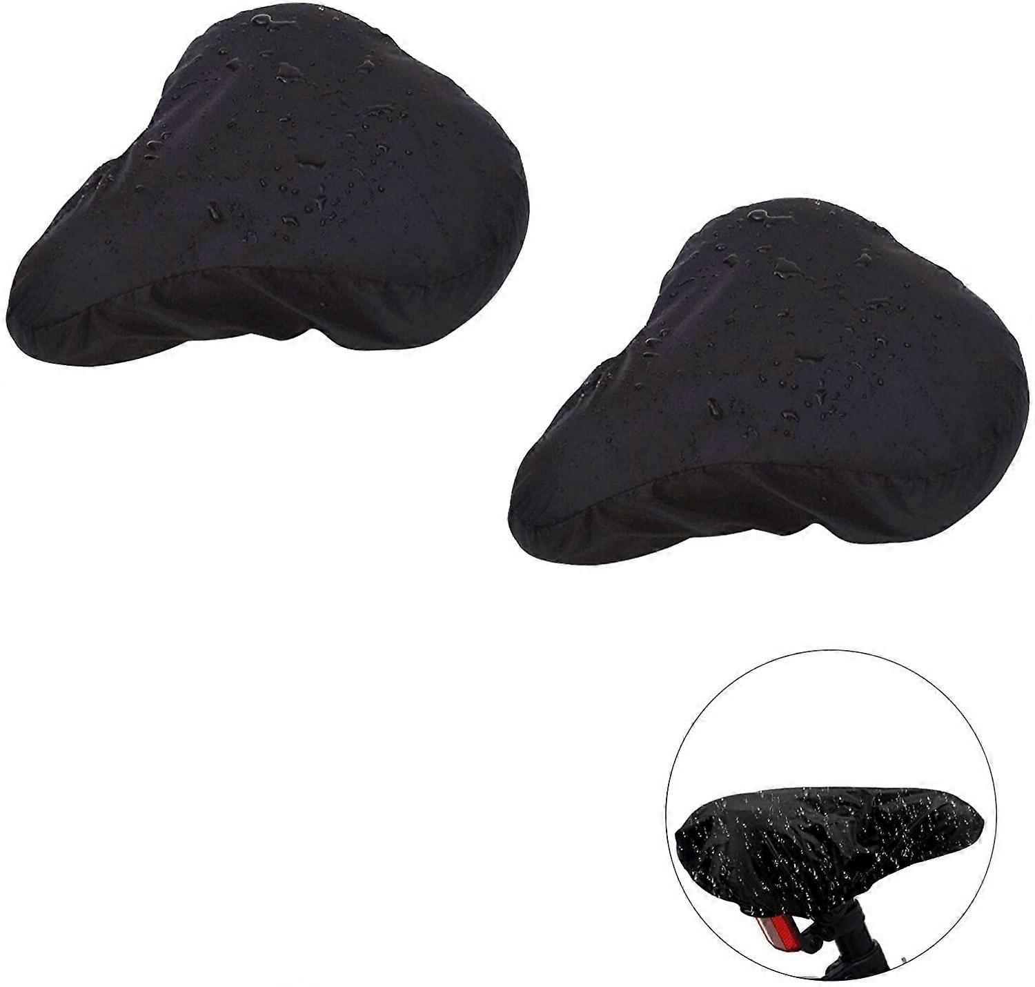 Three piece awning saddle assembly, waterproof bicycle seat assembly