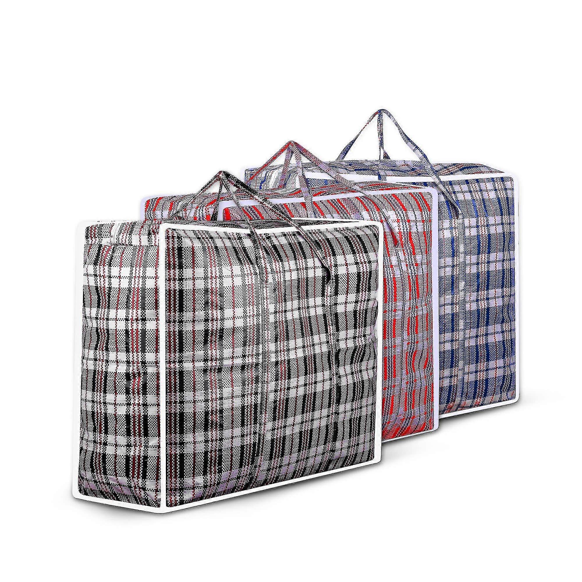 Laundry Bags Pack Of 3 Durable Large Laundry Bags With Zips Perfect Large Storage Bags Multiuse Moving Bags Random Color