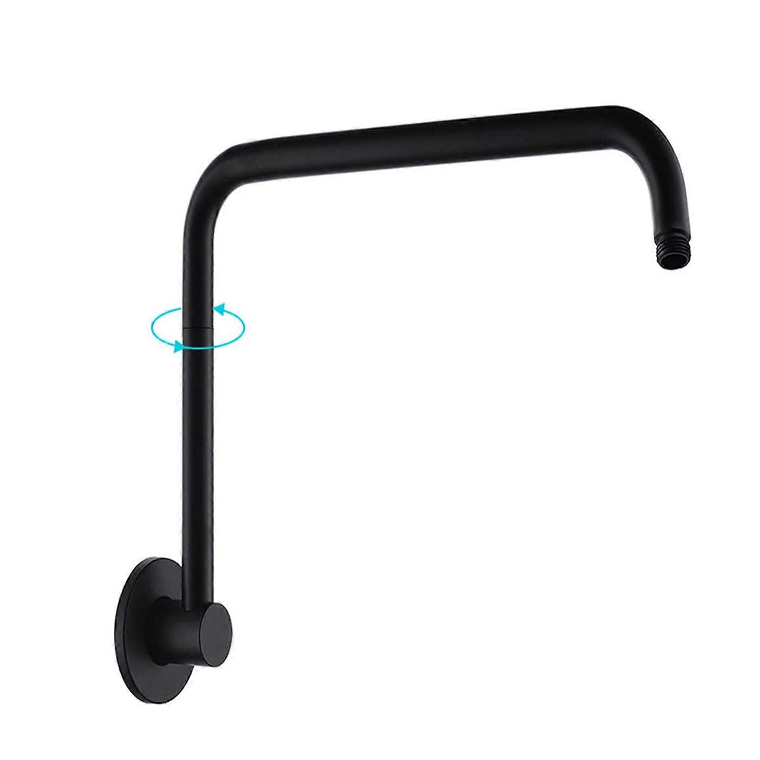 13 Inch Rotatable Shower Arm Adjustable Shower Pipe Head Extension Arm with Flange Matte Black