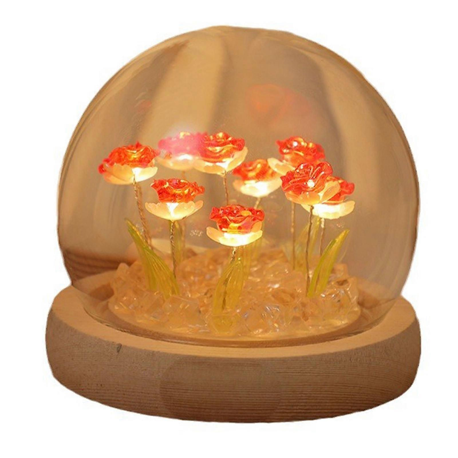 DIY Rose Night Lamp Kit - 10 Red Roses with Gift Package