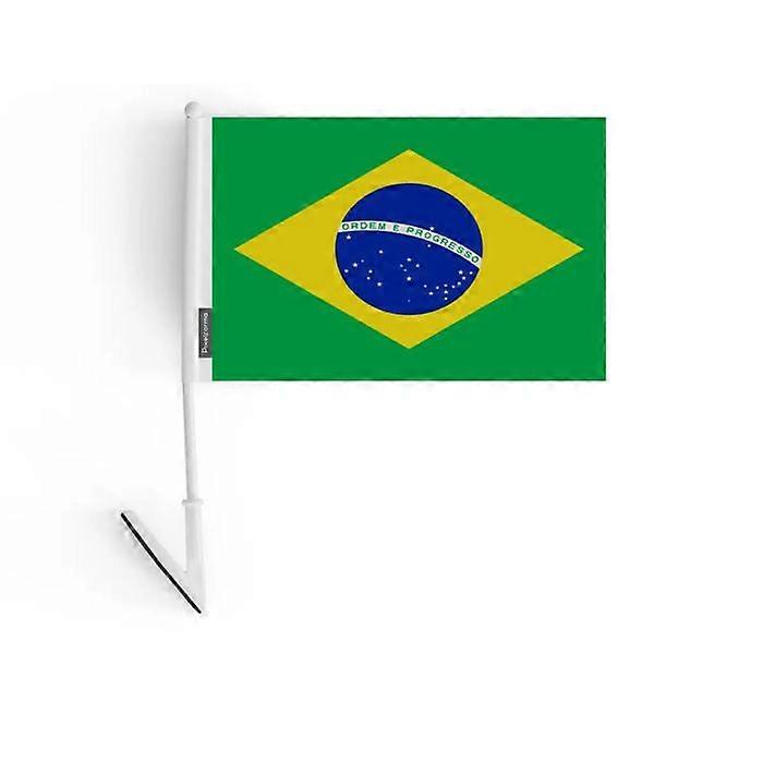 Adhesive Flag – Brazil – 14 x 21 cm – Soft Polyester – Easy to Stick – 1 Piece
