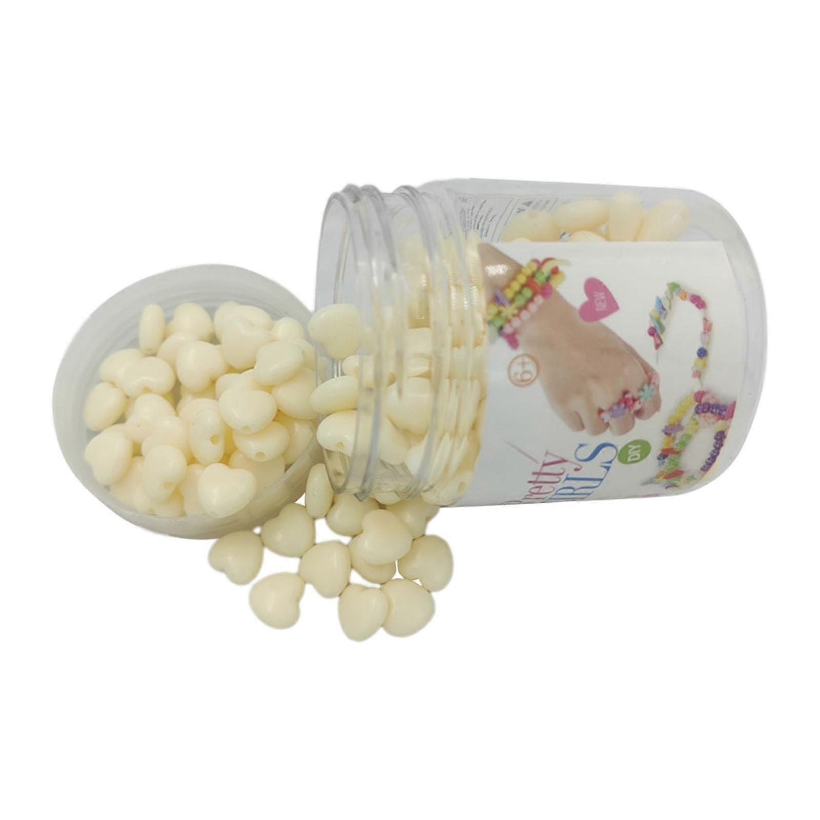 Heart Beads with Holes Spacer Beads Assorted Beading Loose Beads Kids Beads Kit