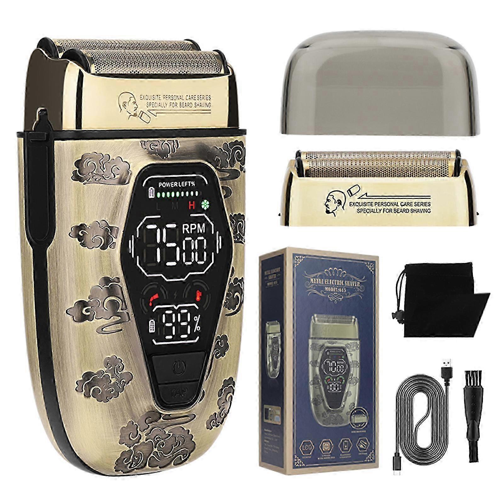 2025 Men's Razor Bald Head Hairdresser Digital Display Electric Reciprocating Razor Three